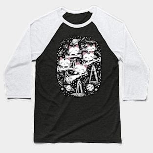 Cute cats sleeping on telescopes Baseball T-Shirt